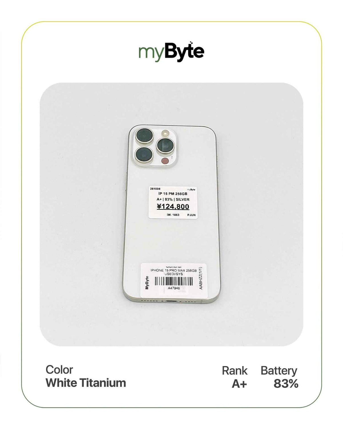 iPhone 15 Pro Max 5G 256GB (SIM Free) myByte International