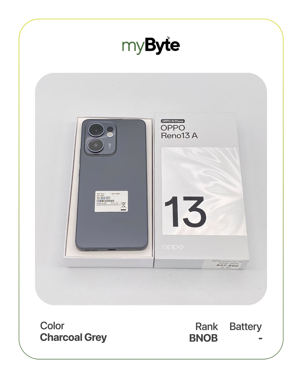OPPO Reno13 A 128GB (SIM Free) Charcoal Gray SIM Free myByte International