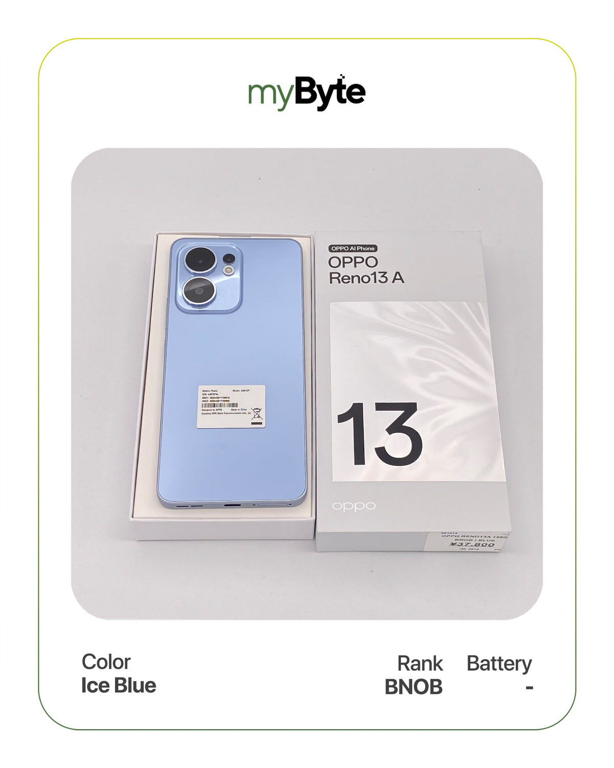 OPPO Reno13 A 128GB (SIM Free) Ice Blue SIM Free myByte International
