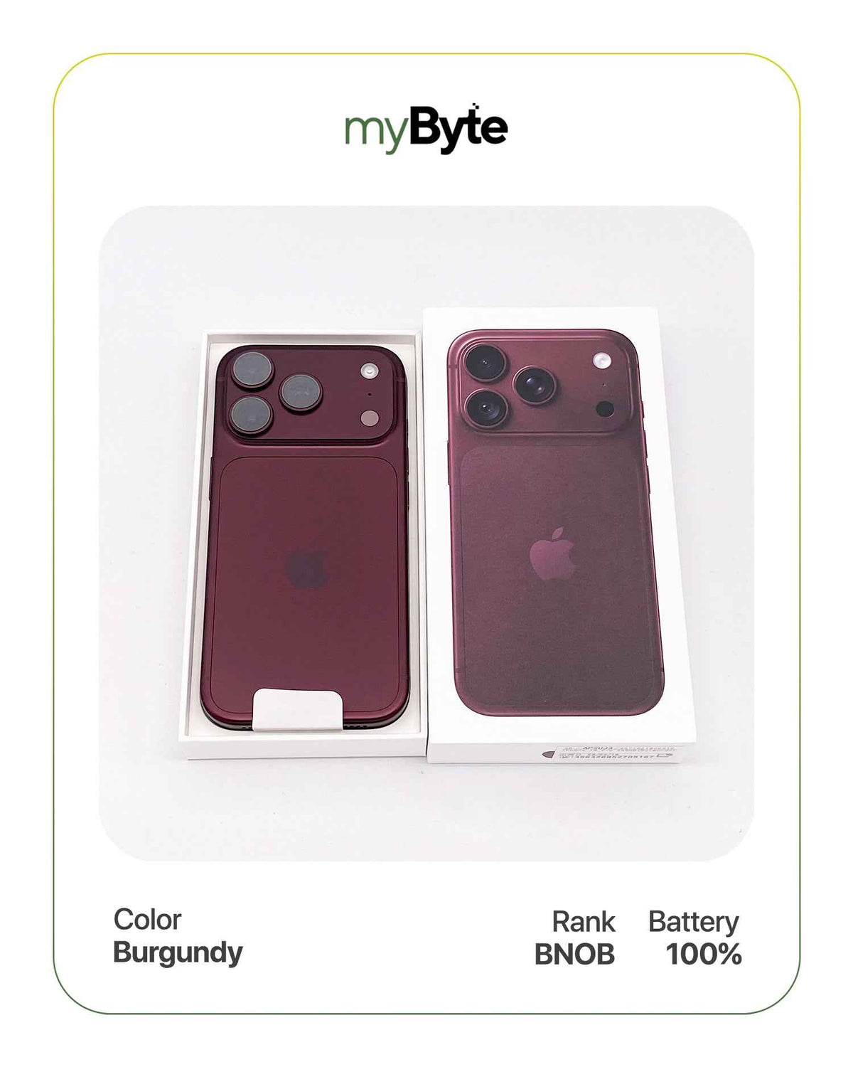 iPhone 18 Pro 5G 256GB SIM Fisik (SIM Free) Burgundy myByte International