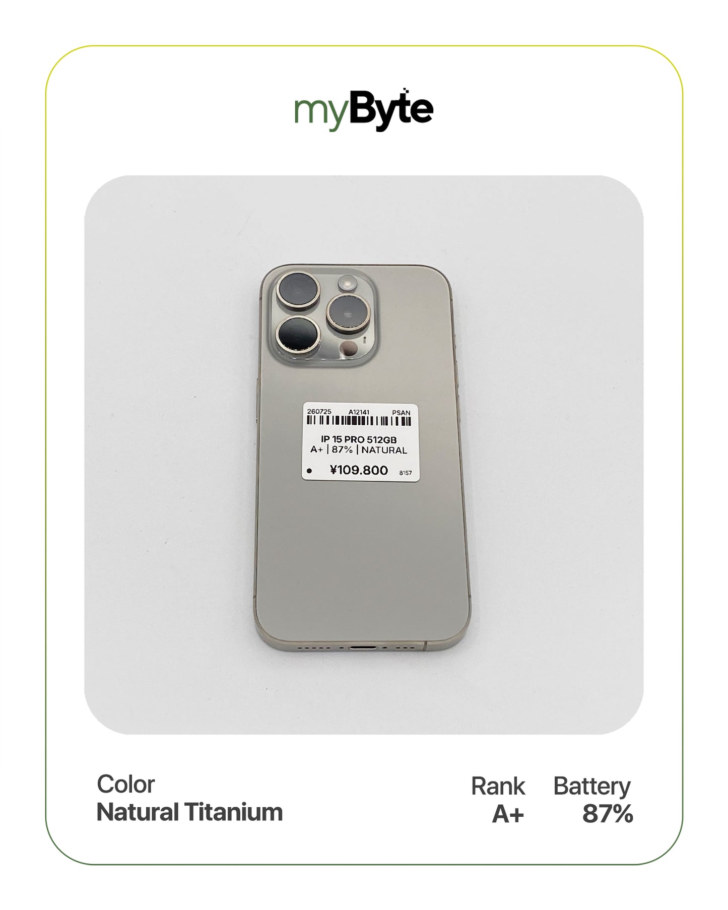 iPhone 15 Pro 5G 512GB (SIM Free) myByte International
