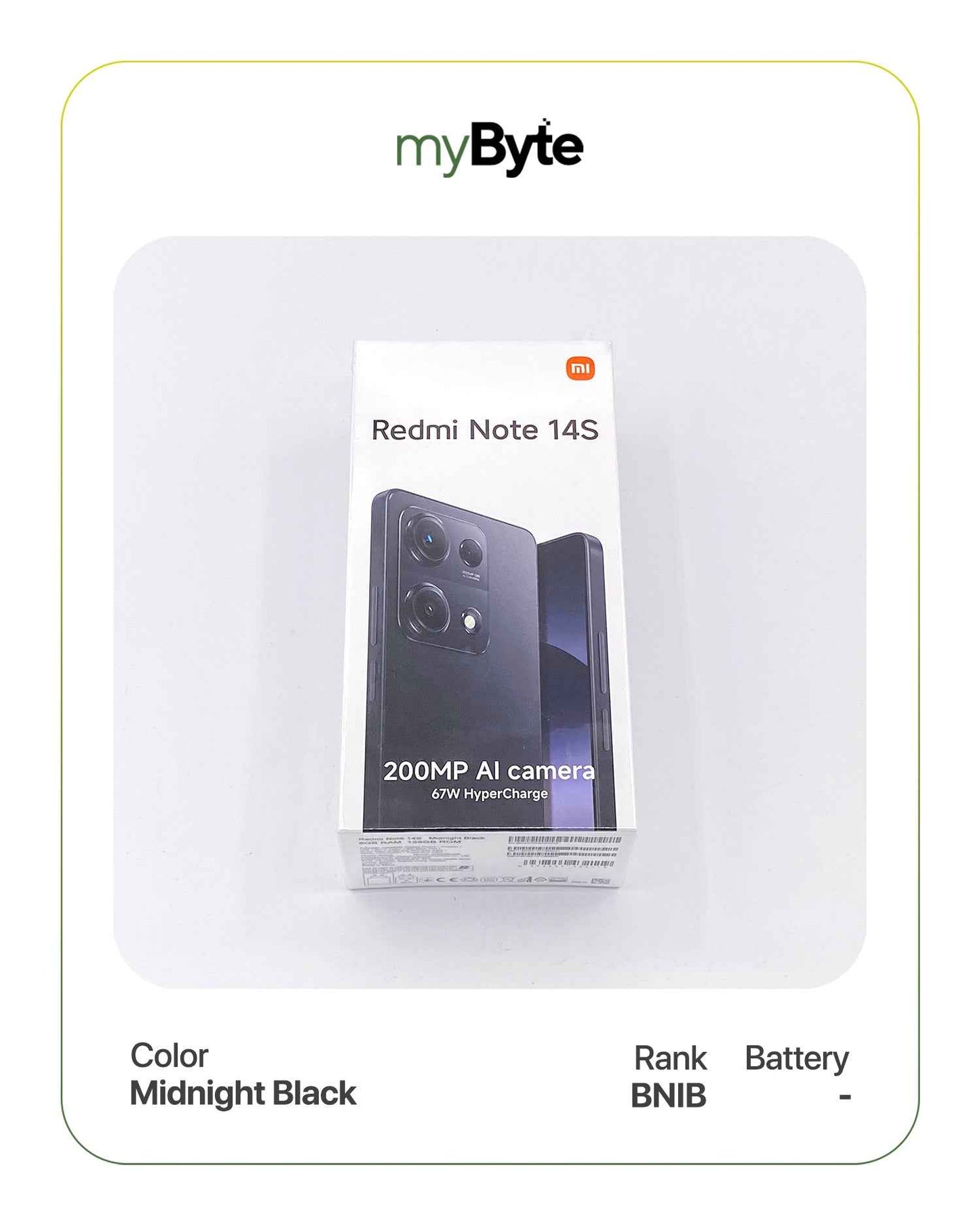 Redmi Note 14S 128GB Silent Camera (Dual SIM) Midnight Black SIM Free myByte International