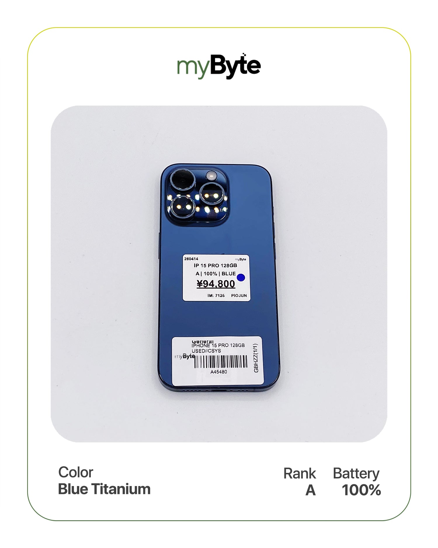 iPhone 15 Pro 5G 128GB (SIM Free) myByte International