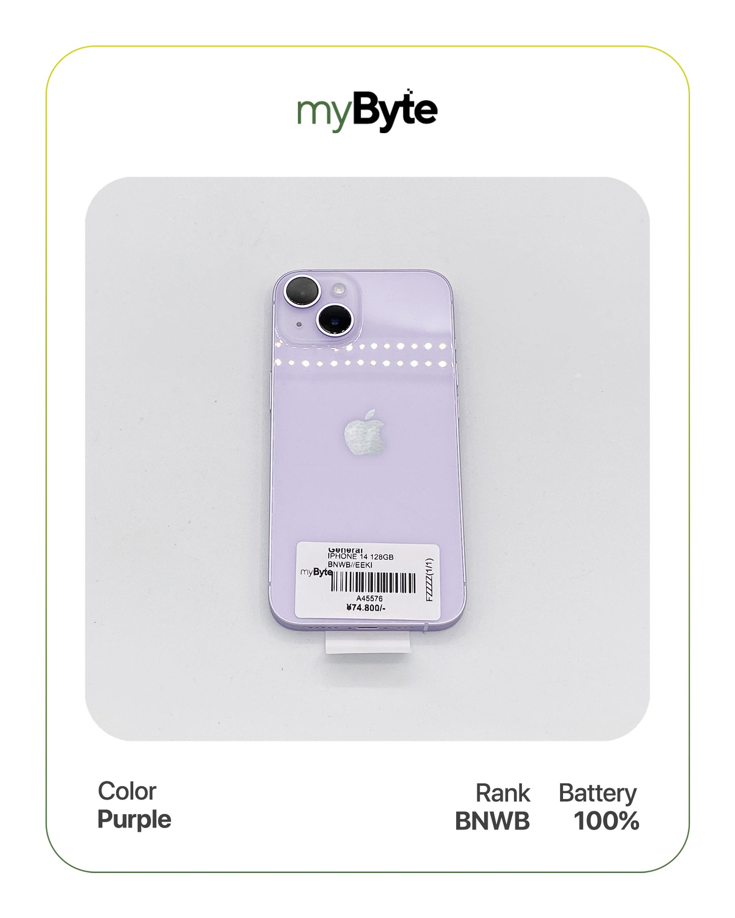 iPhone 14 5G 128GB (SIM Free) Purple myByte International
