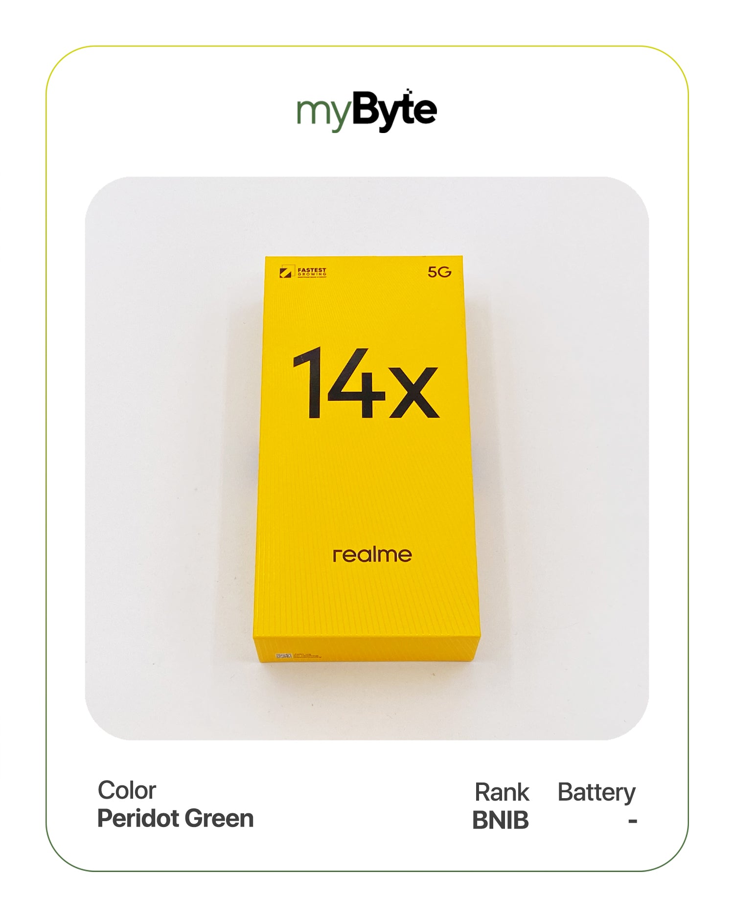 Realme 14x 5G 128GB Silent Camera (Dual SIM) Peridot Green SIM Free myByte International