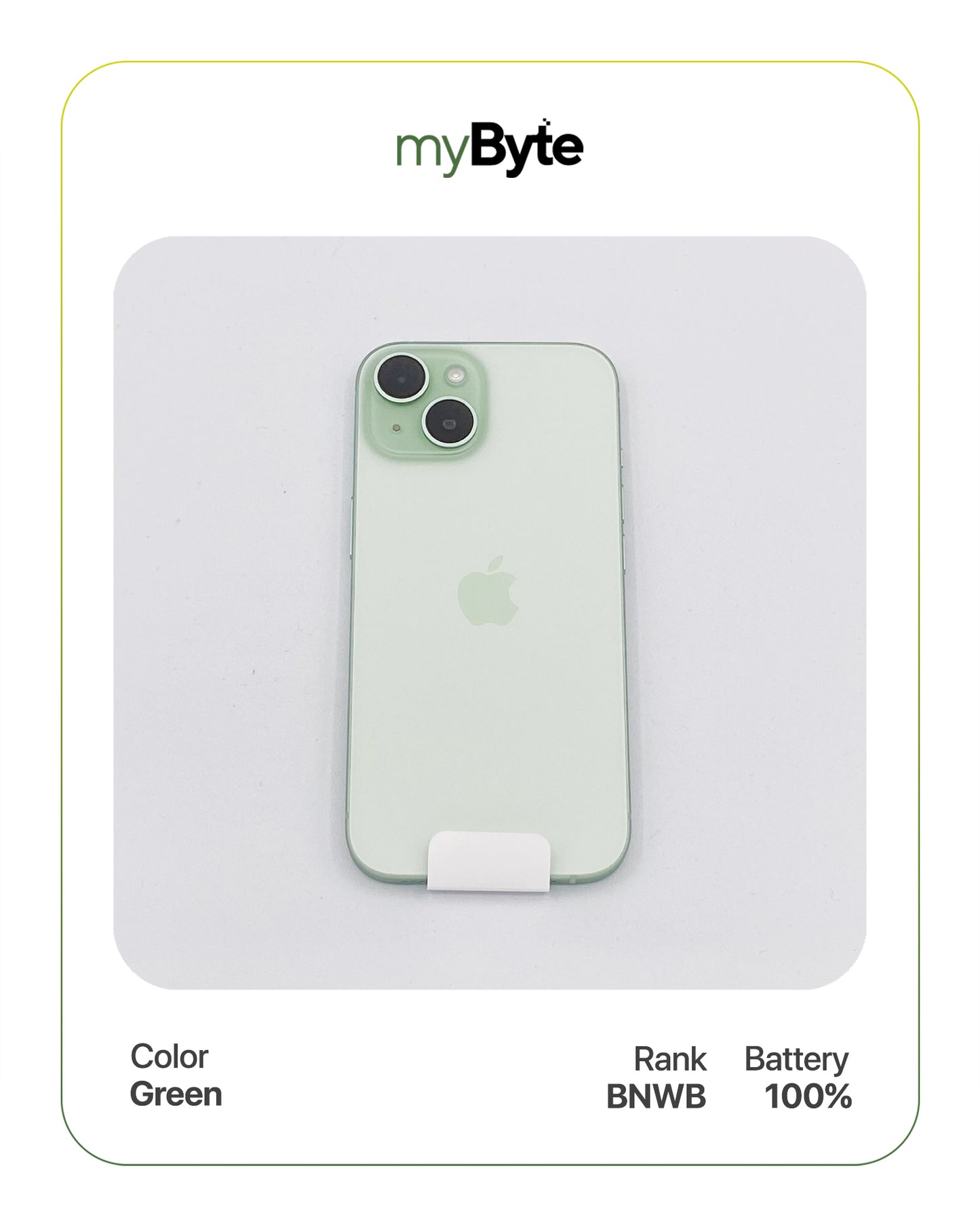 iPhone 15 5G 128GB (SIM Free) Green myByte International
