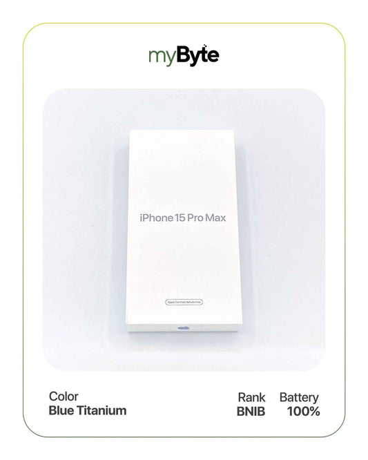 iPhone 15 Pro Max 5G 512GB Silent Camera (Dual SIM) Blue Titanium SIM Free myByte International