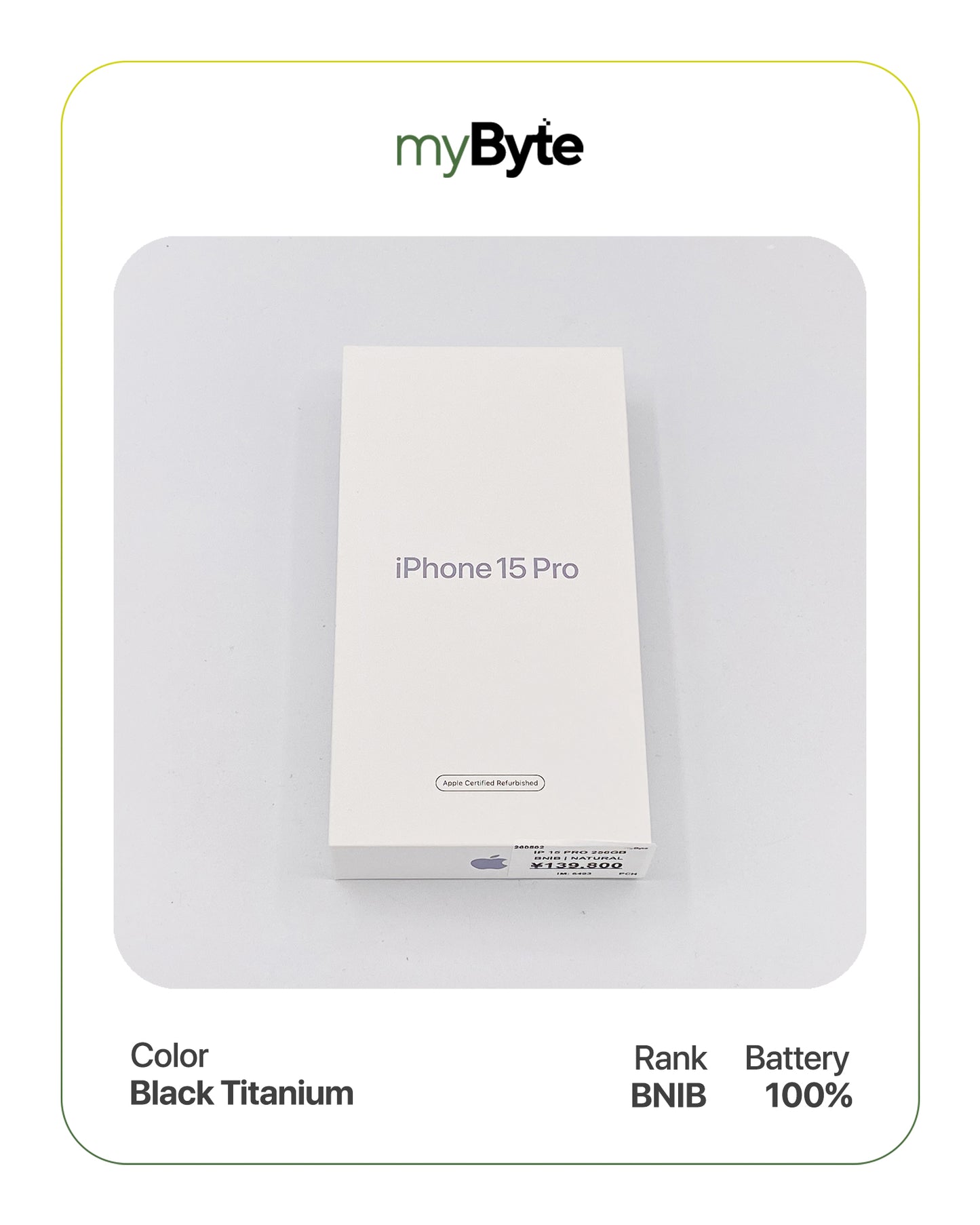 iPhone 15 Pro 5G 256GB (Sim Free) Black Titanium SIM Free myByte International