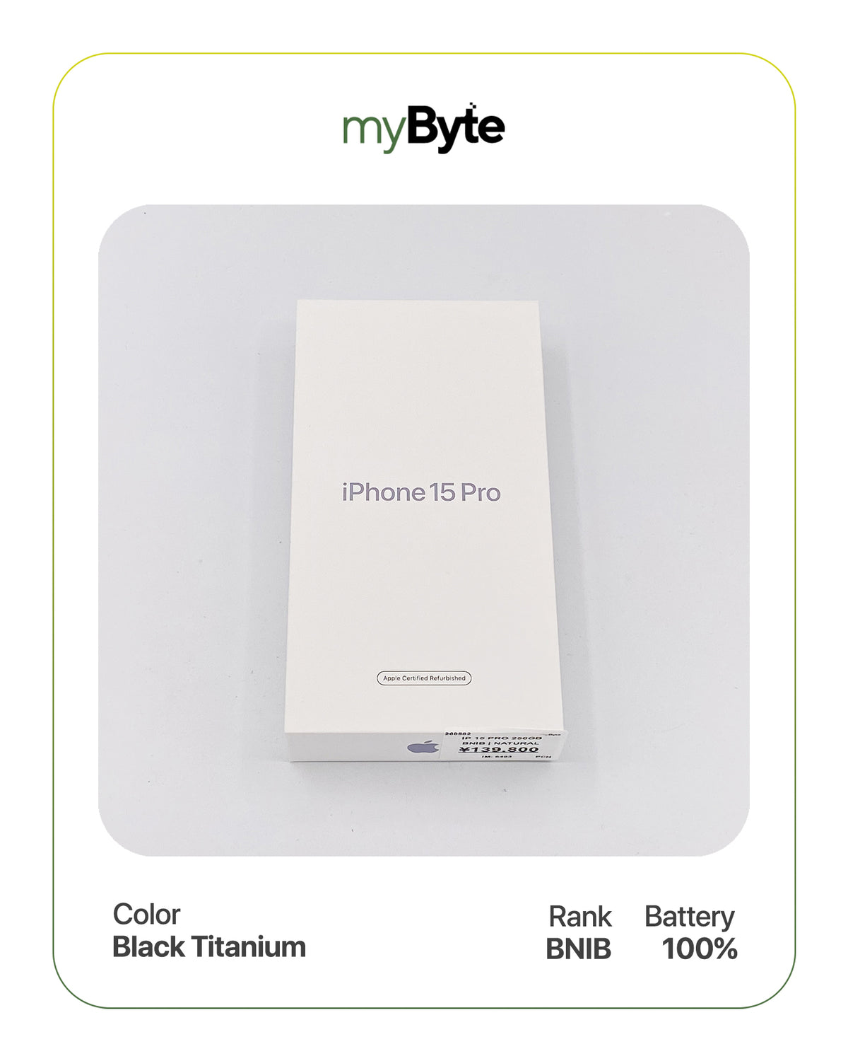 iPhone 15 Pro 5G 256GB (Sim Free) Black Titanium SIM Free myByte International
