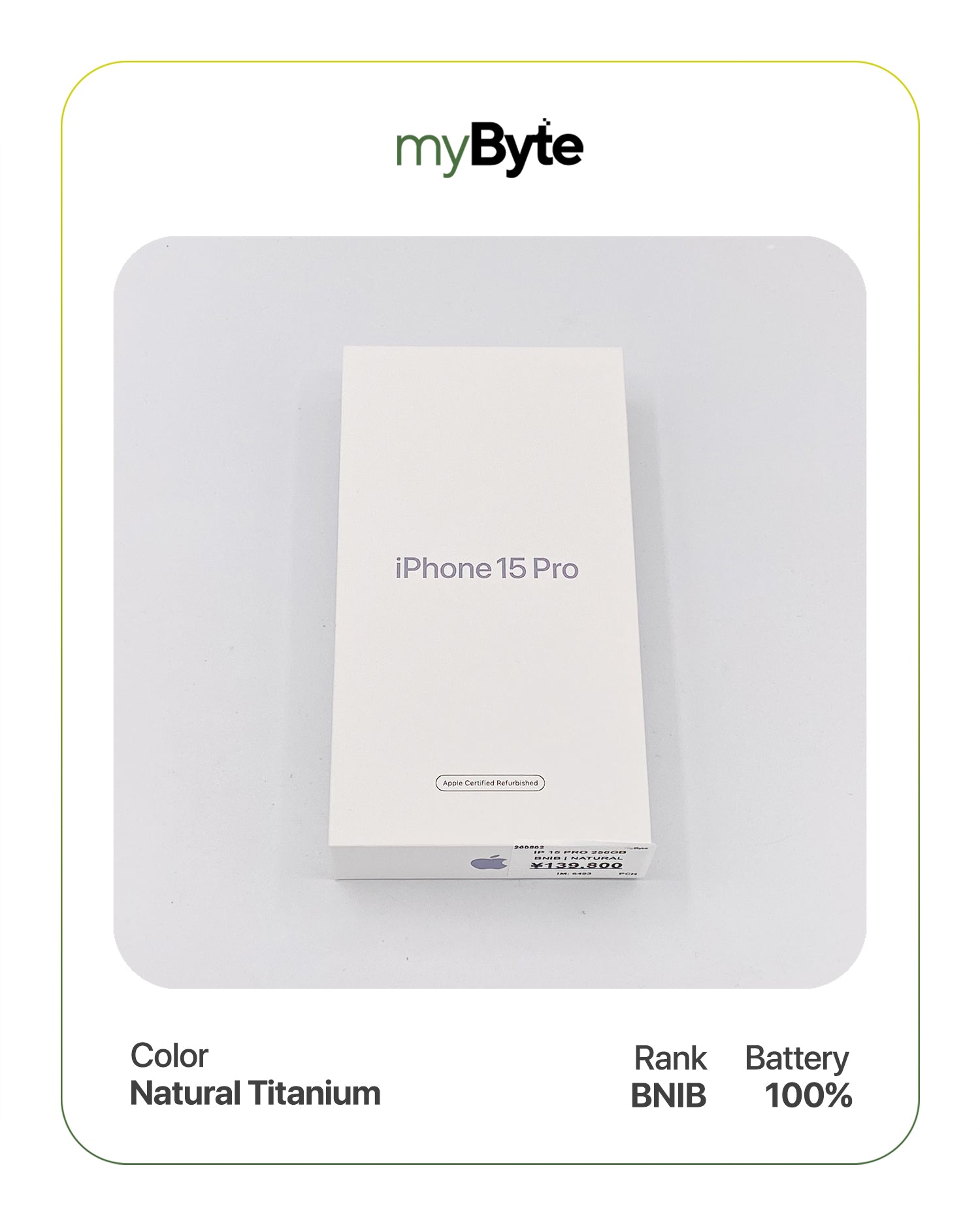 iPhone 15 Pro 5G 256GB (Sim Free) Natural Titanium SIM Free myByte International