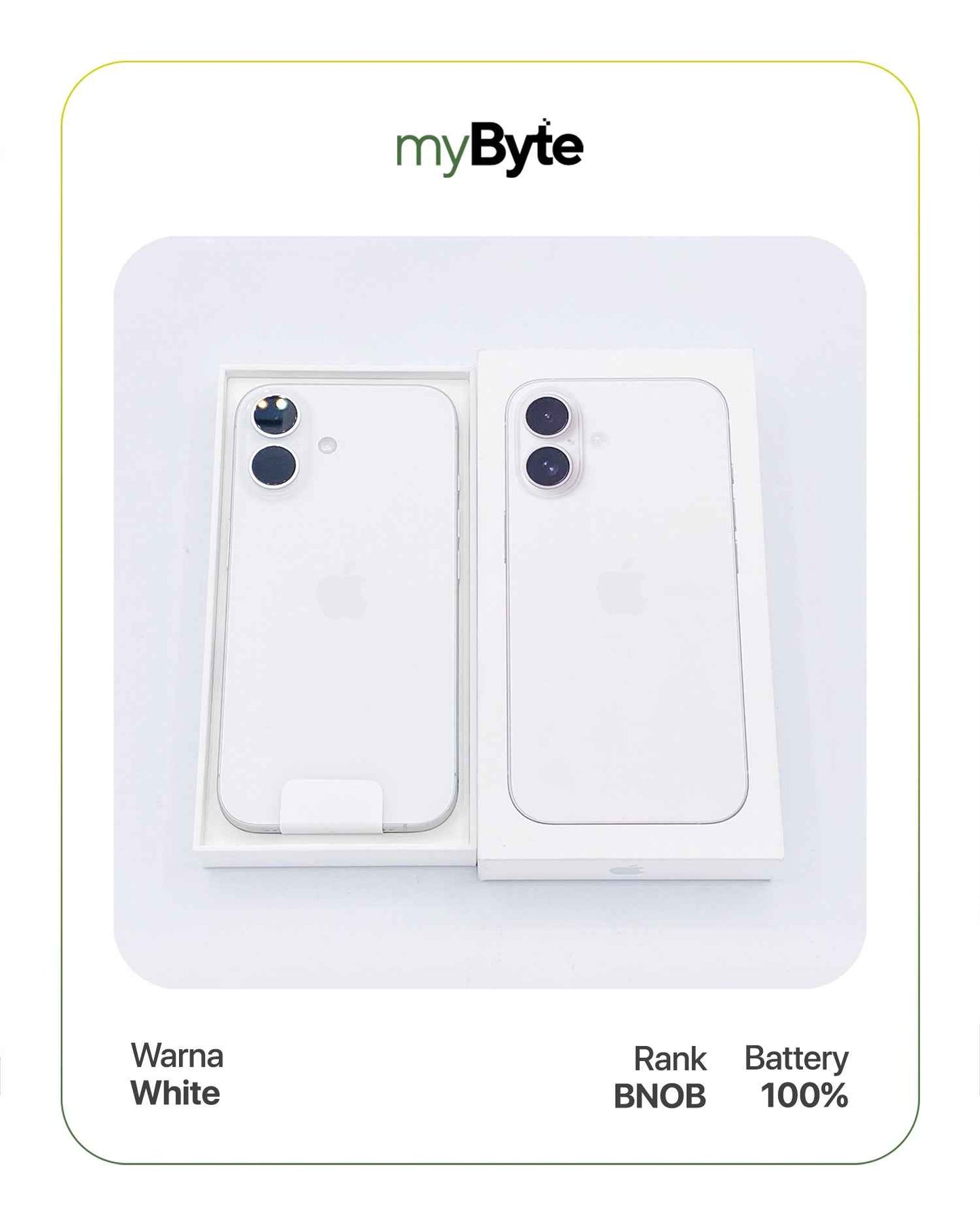 iPhone 16 5G 512GB (Sim Free) White myByte International