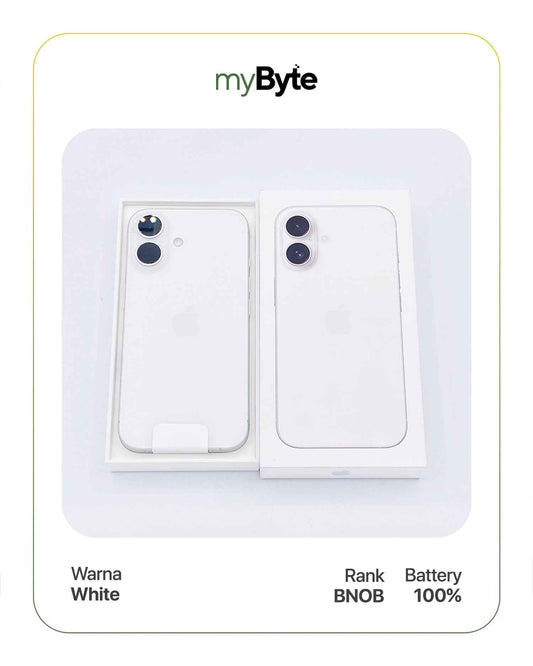 iPhone 16 5G 128GB (Sim Free) White myByte International