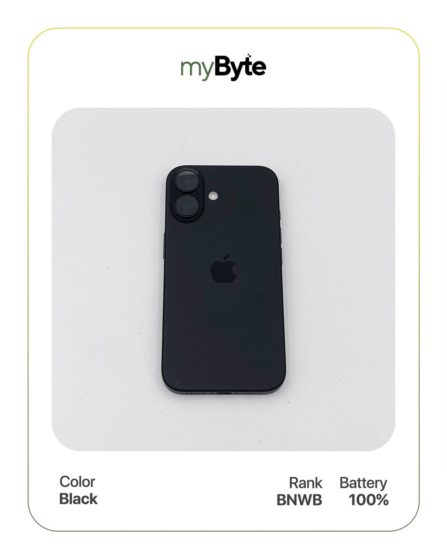 iPhone 16 5G 512GB (SIM Free) Black myByte International