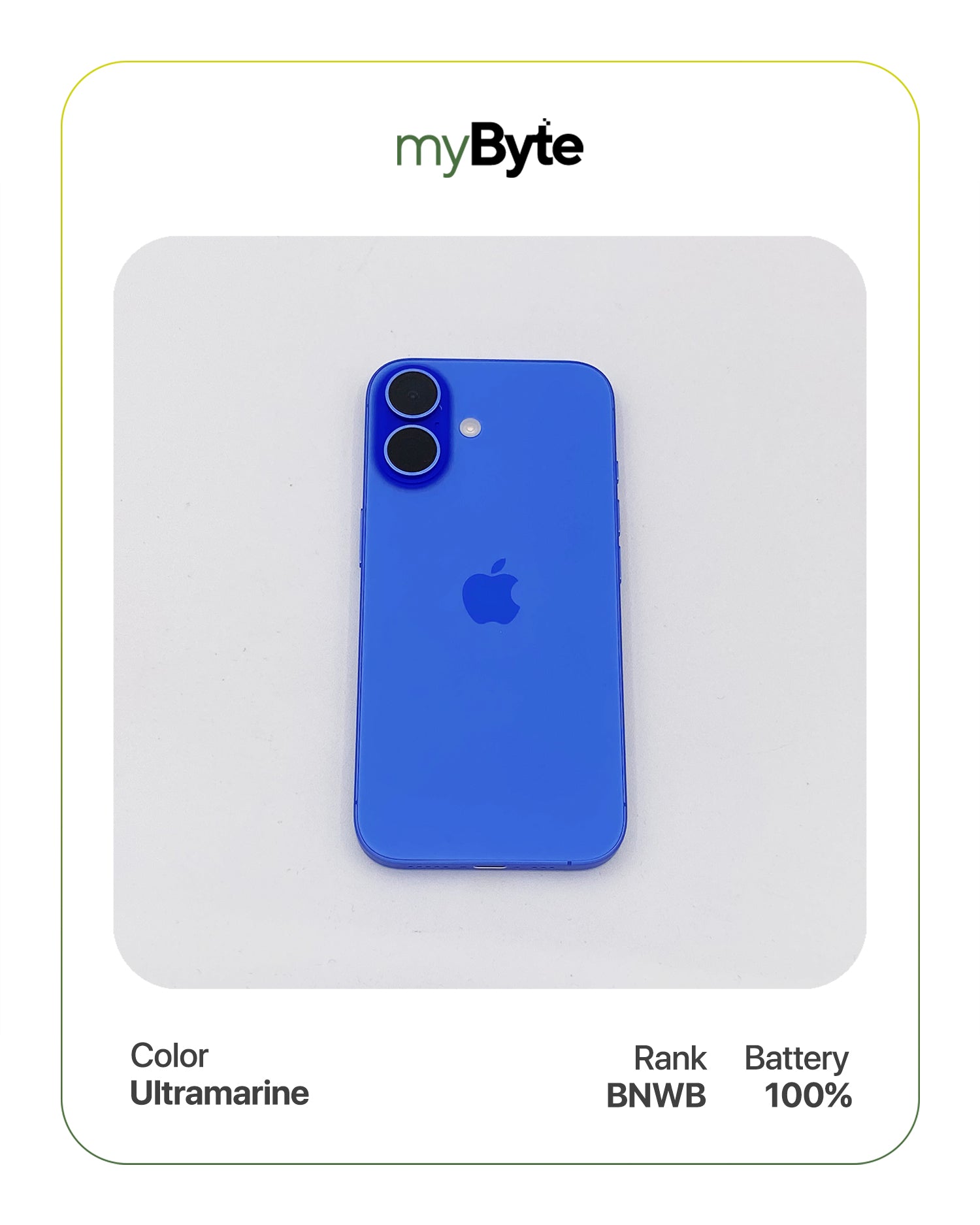 iPhone 16 5G 512GB (SIM Free) Ultramarine myByte International