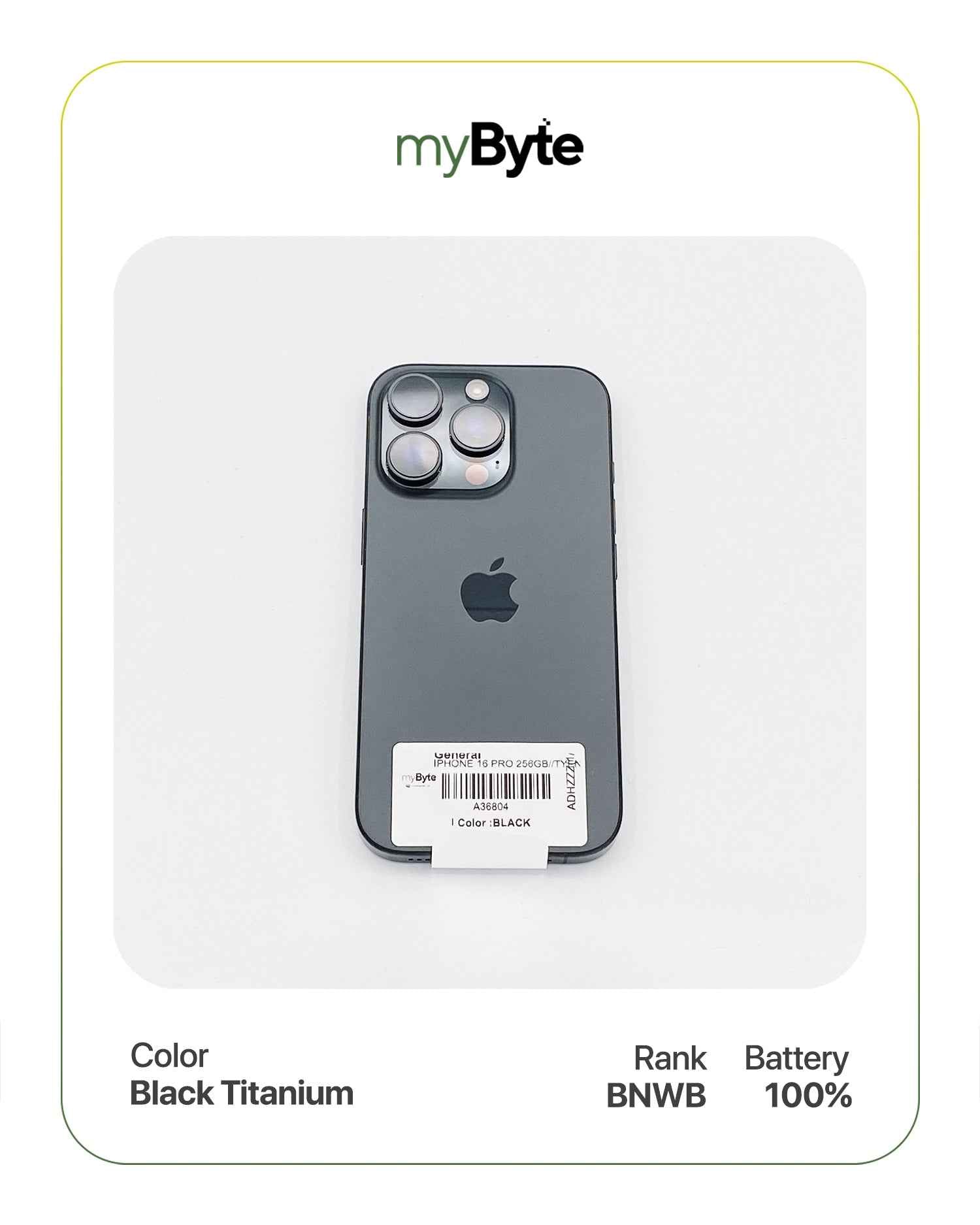 iPhone 16 Pro 5G 256GB Black Titanium myByte International