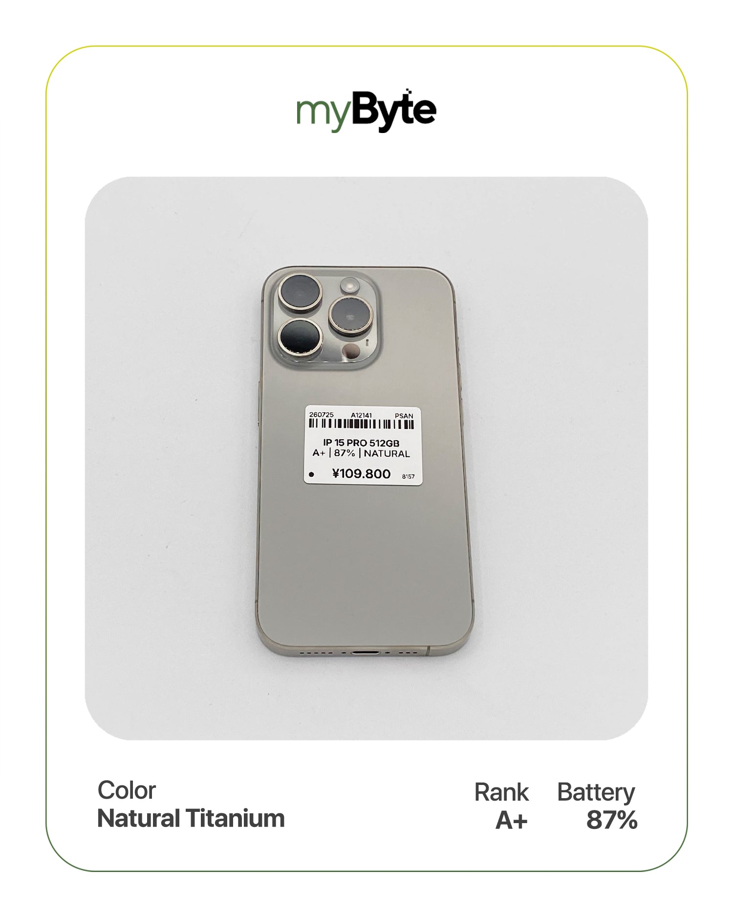 iPhone 15 Pro 5G 512GB (SIM Free) myByte International
