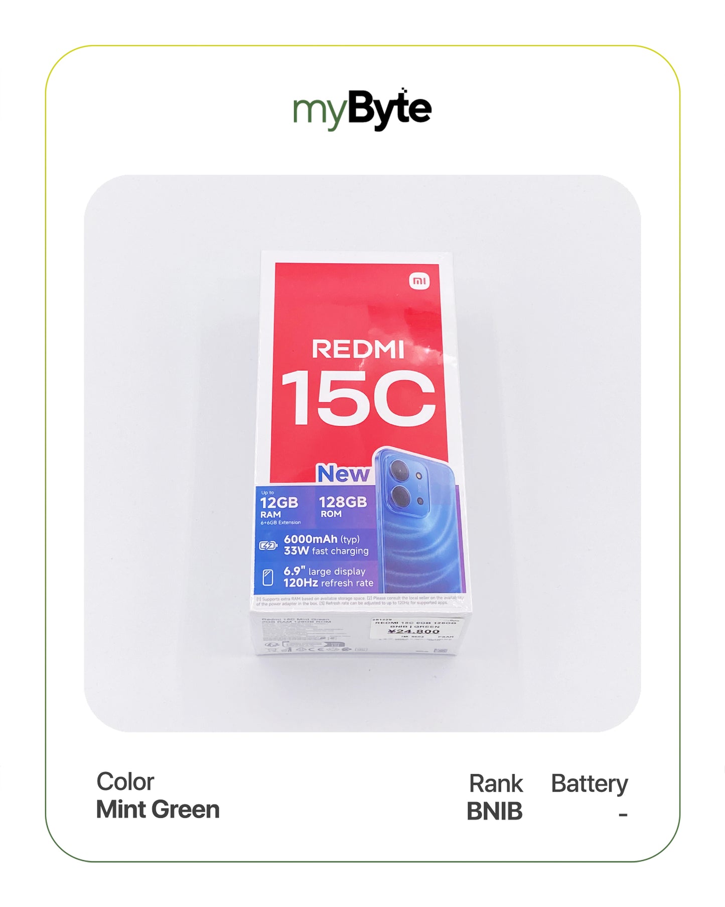 Redmi 15C 128GB (SIM Free) Mint Green SIM Free myByte International