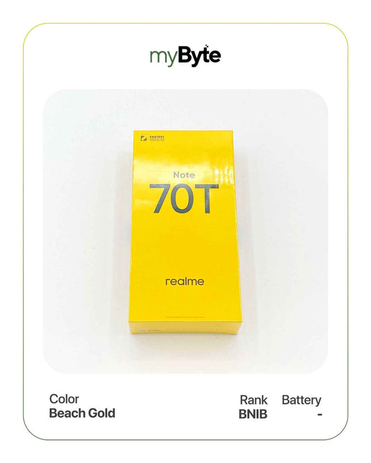 Realme Note 70T 256GB Silent Camera (Dual SIM) Beach Gold SIM Free myByte International