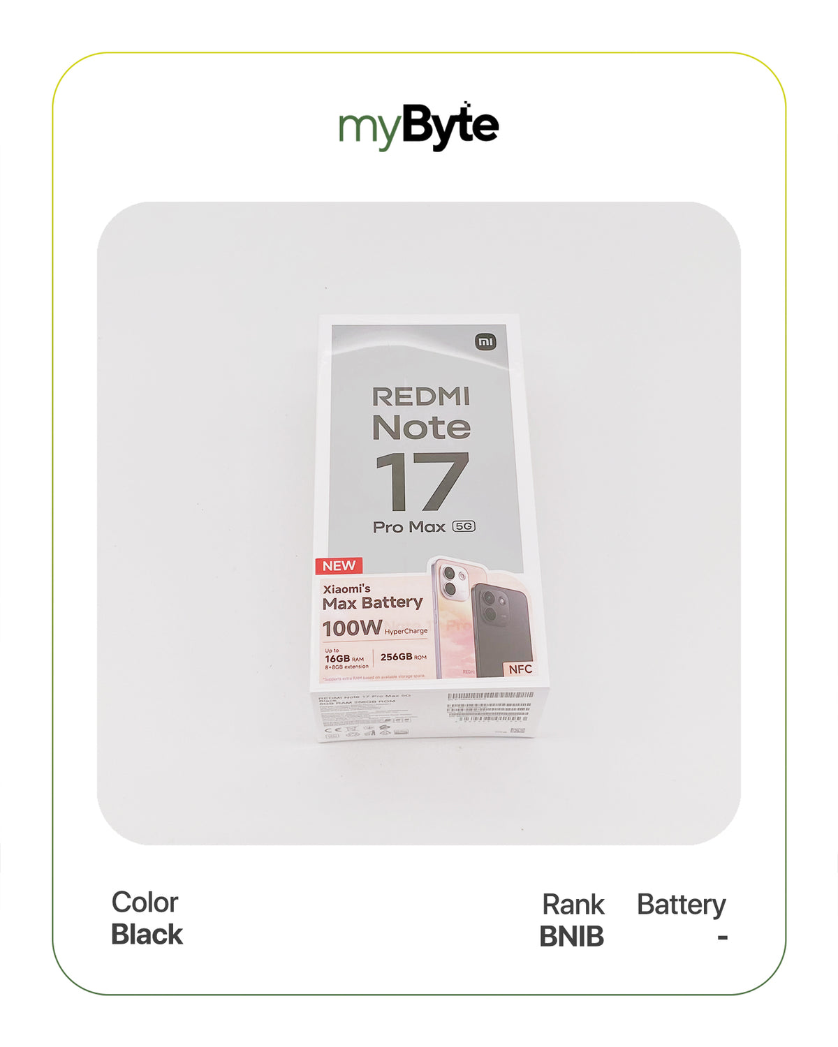 Redmi Note 17 Pro Max 5G 512GB (SIM Free) Black SIM Free myByte International