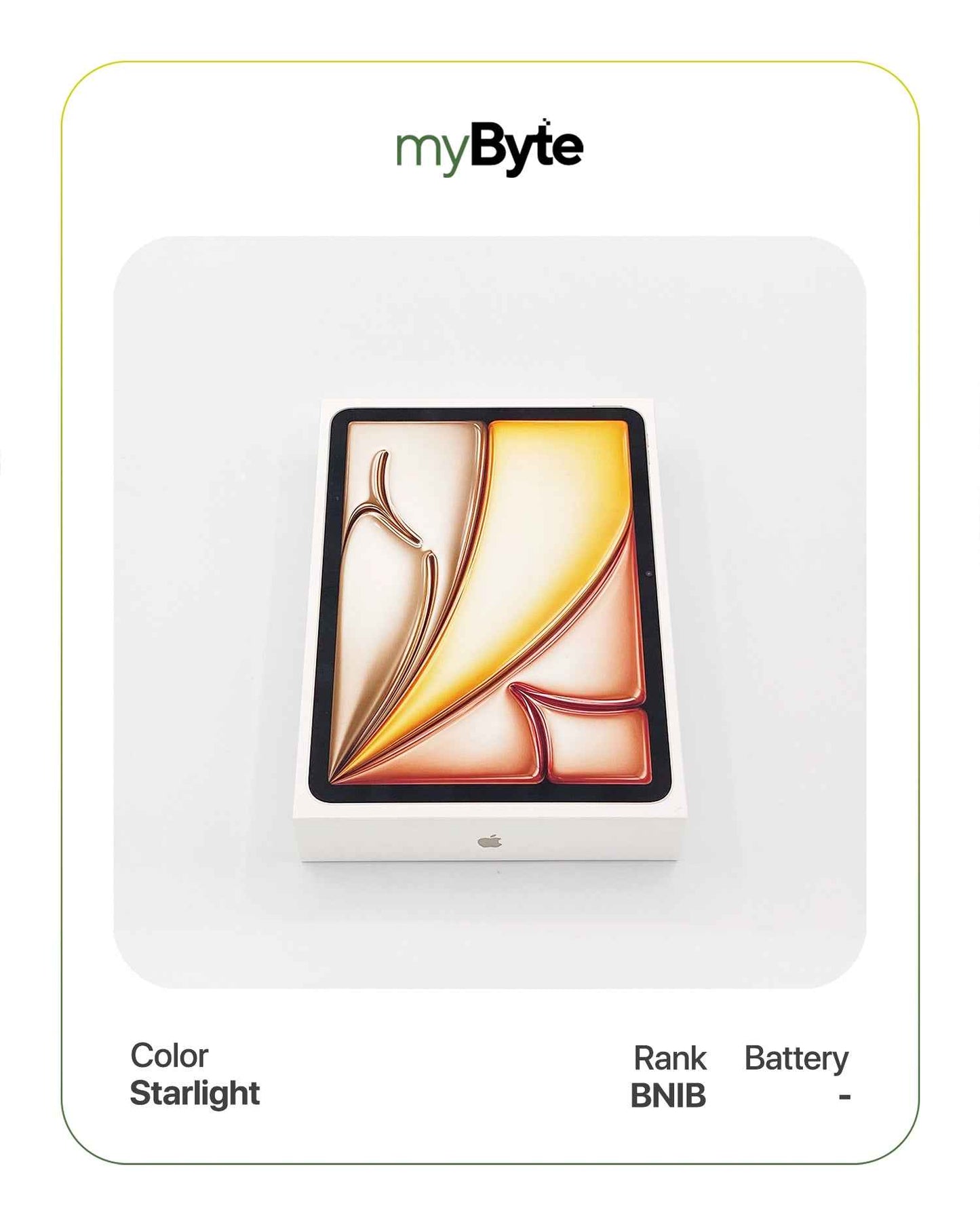 iPad Air 11 INCH M2 2024 128GB (Celluar+Wi-Fi) Starlight myByte International