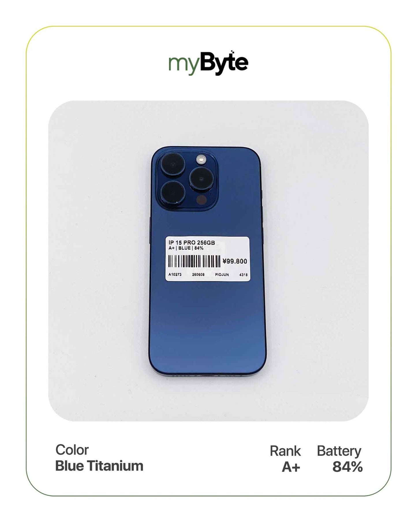 iPhone 15 Pro 5G 256GB (SIM Free) myByte International