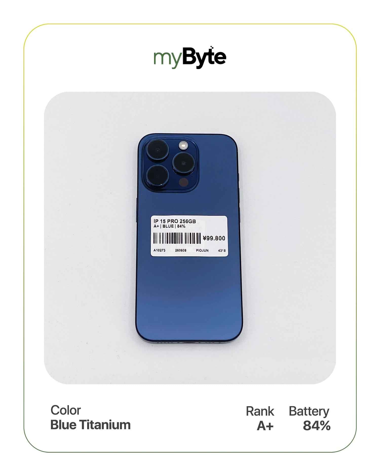 iPhone 15 Pro 5G 256GB (SIM Free) myByte International