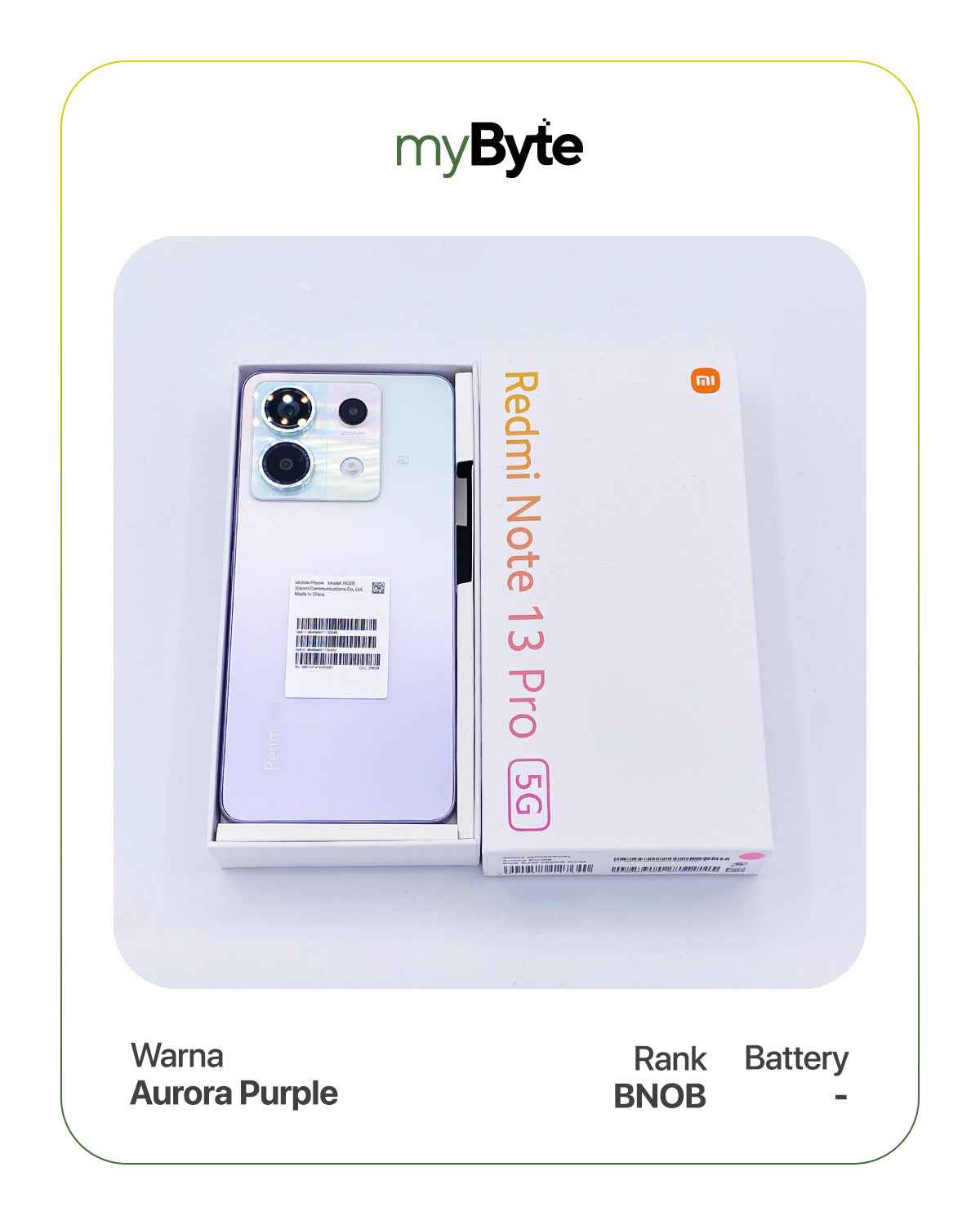 Redmi Note 13 Pro 5G 256GB (SIM Free) Aurora Purple SIM Free myByte International