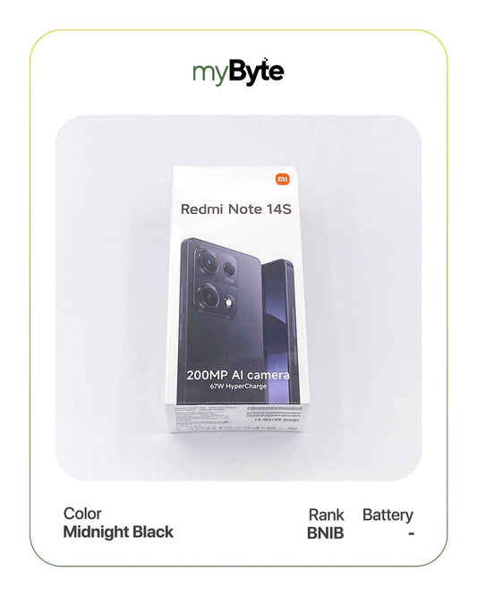 Redmi Note 14S 128GB Silent Camera (Dual SIM) Midnight Black SIM Free myByte International