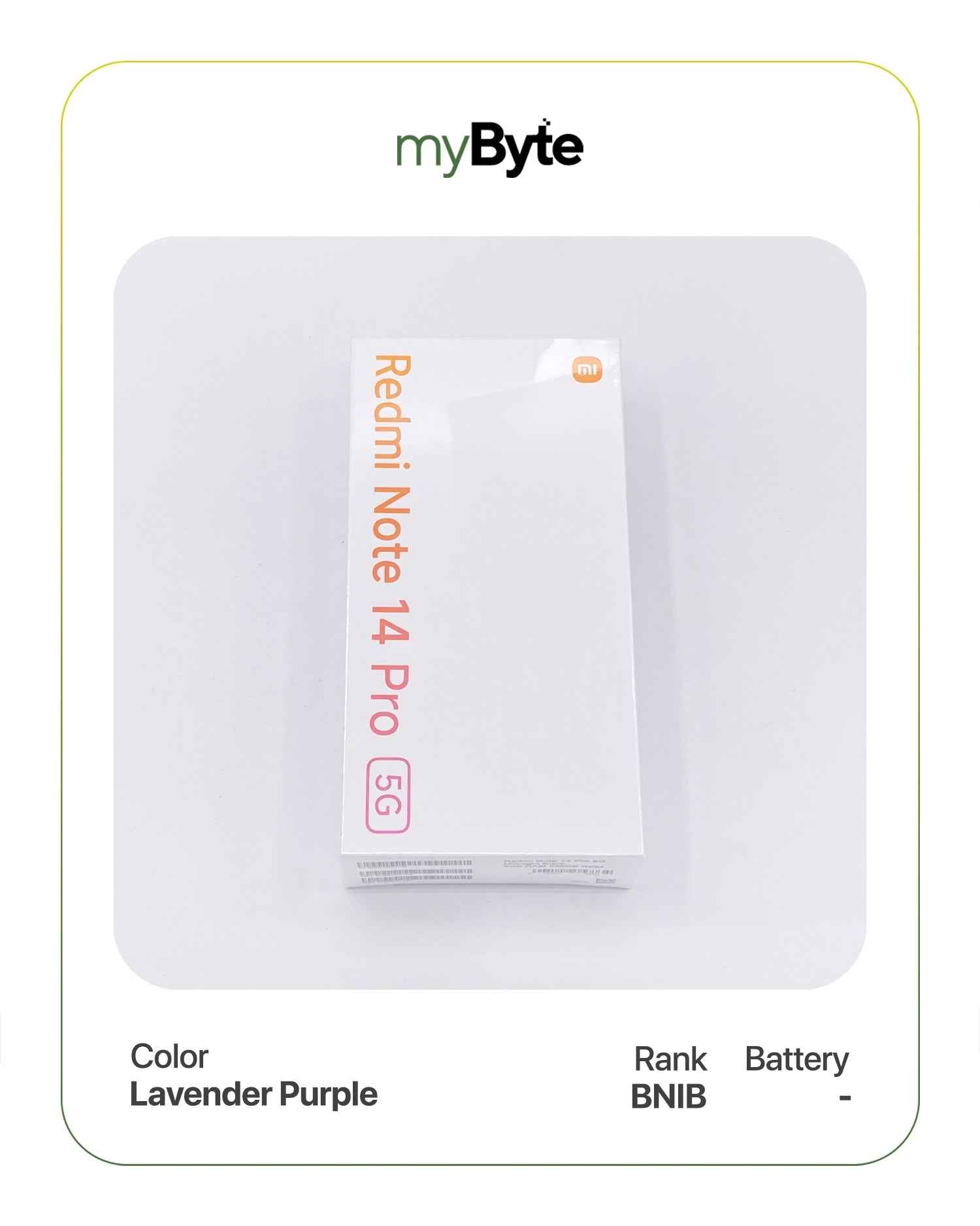 Redmi Note 14 Pro 5G 128GB (SIM Free) Lavender Purple SIM Free myByte International