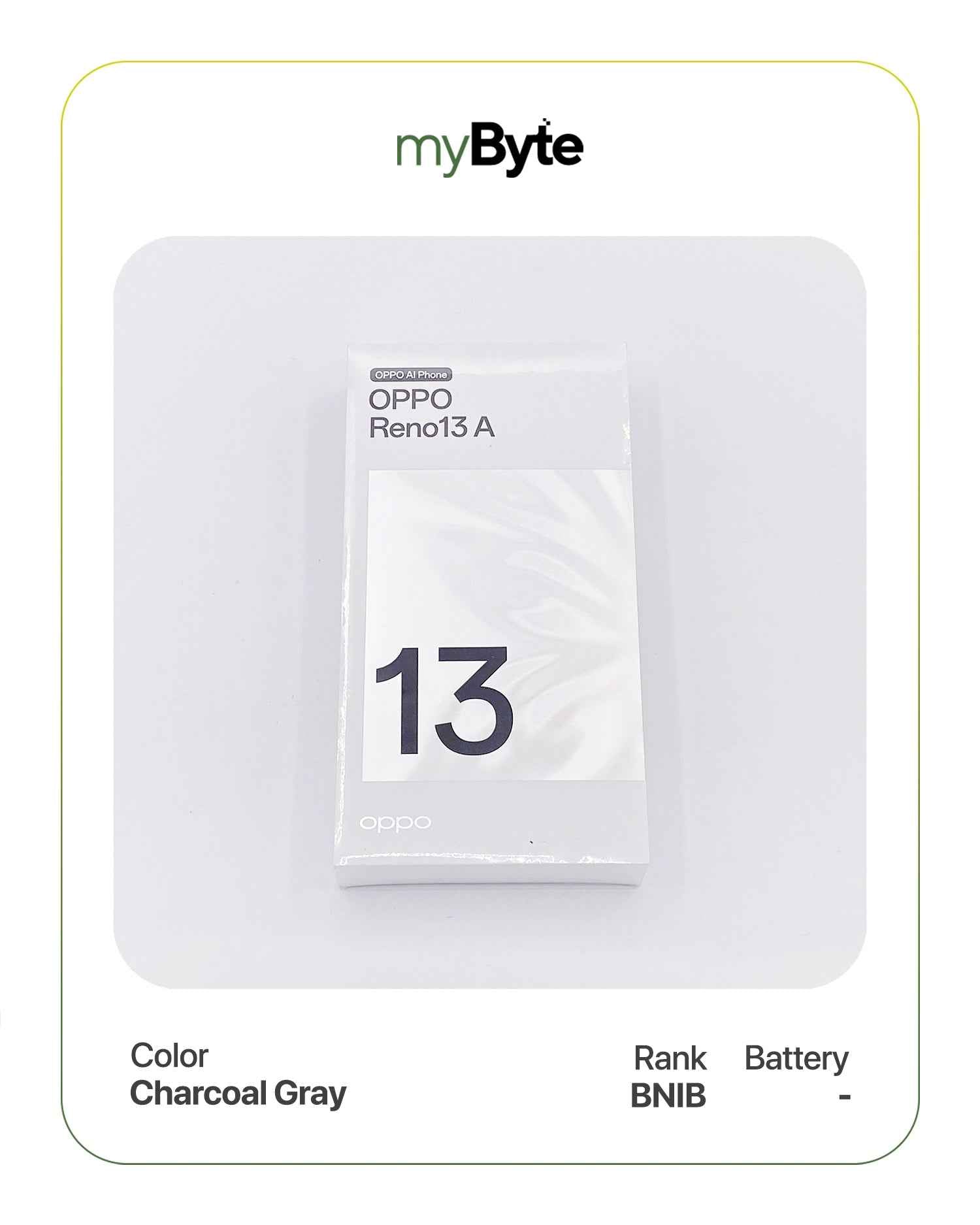 OPPO Reno13 A 128GB (SIM Free) Charcoal Gray SIM Free myByte International