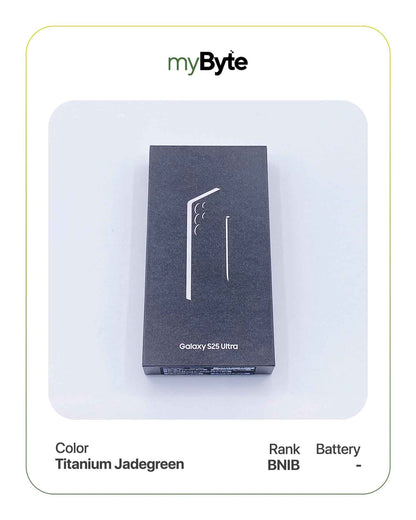 Samsung Galaxy S25 Ultra 5G 512GB Silent Camera (Dual SIM) Titanium Jadegreen SIM Free myByte International